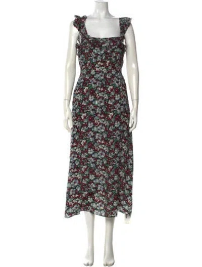Pre-owned Ciao Lucia Floral Print Midi Length Dress In Green