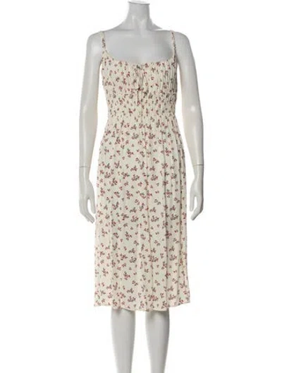 Pre-owned Ciao Lucia Floral Print Midi Length Dress In Neutral