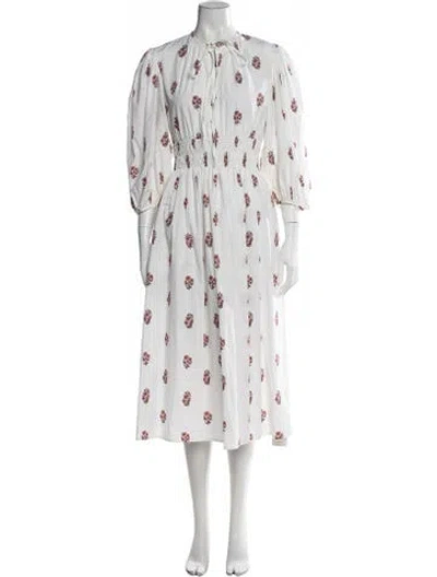 Pre-owned Ciao Lucia Floral Print Midi Length Dress In Neutral