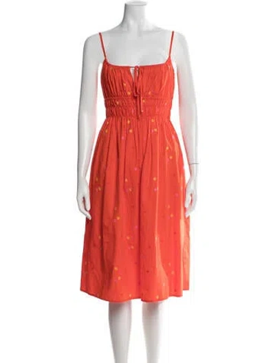 Pre-owned Ciao Lucia Floral Print Midi Length Dress In Orange