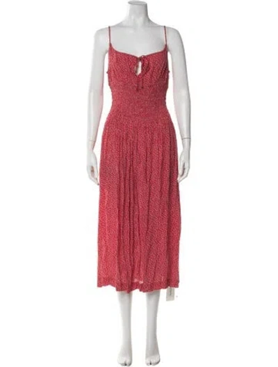 Pre-owned Ciao Lucia Floral Print Midi Length Dress In Red