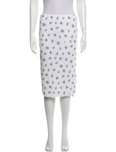 Pre-owned Ciao Lucia Floral Print Midi Length Skirt In White