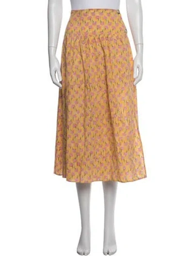 Pre-owned Ciao Lucia Floral Print Midi Length Skirt In Yellow