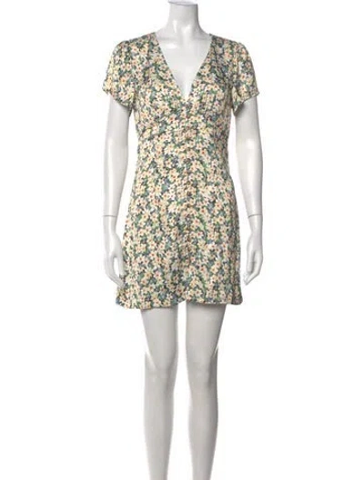 Pre-owned Ciao Lucia Floral Print Mini Dress In Black