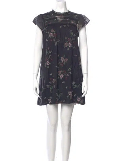 Pre-owned Ciao Lucia Floral Print Mini Dress In Blue