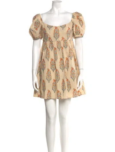 Pre-owned Ciao Lucia Floral Print Mini Dress In Neutral