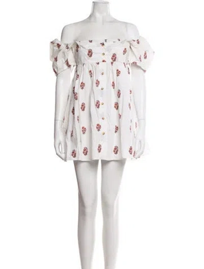 Pre-owned Ciao Lucia Floral Print Mini Dress In Neutral