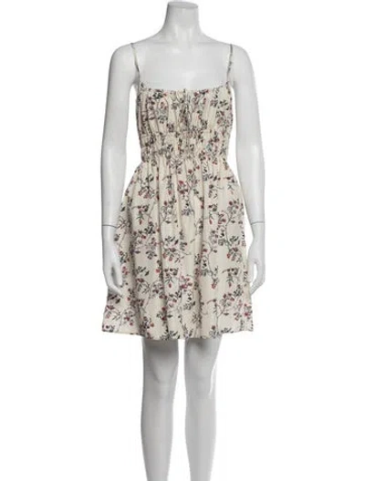 Pre-owned Ciao Lucia Floral Print Mini Dress In Neutrals