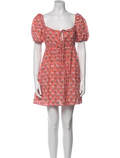 Pre-owned Ciao Lucia Floral Print Mini Dress In Orange
