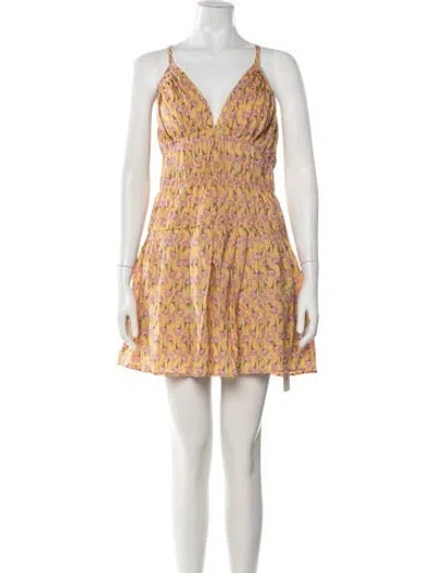 Pre-owned Ciao Lucia Floral Print Mini Dress W/ Tags In Yellow