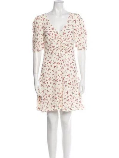 Pre-owned Ciao Lucia Floral Print Mini Dress In White