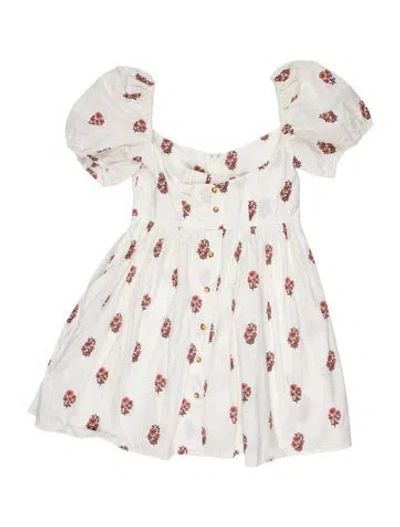 Pre-owned Ciao Lucia Floral Print Mini Dress In White