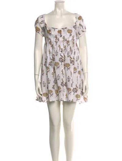Pre-owned Ciao Lucia Floral Print Mini Dress In White