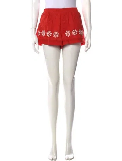 Pre-owned Ciao Lucia Floral Print Mini Shorts In Red