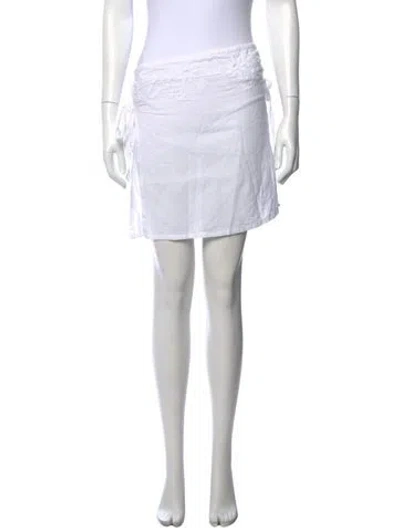 Pre-owned Ciao Lucia Floral Print Mini Skirt In White