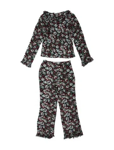 Pre-owned Ciao Lucia Floral Print Raw-edge Trim Pant Set W/ Tags In Multi