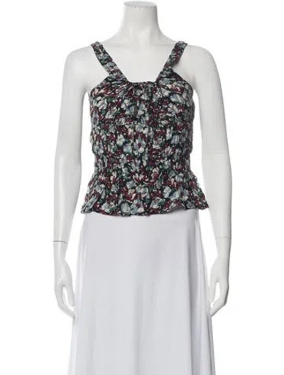 Pre-owned Ciao Lucia Floral Print Scoop Neck Top W/ Tags In Neutrals