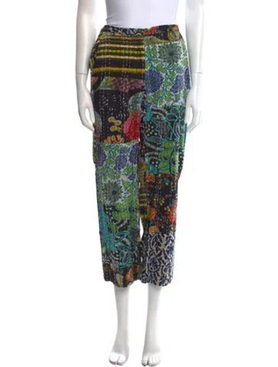 Pre-owned Ciao Lucia Floral Print Straight Leg Pants In Black