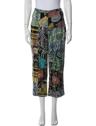 Pre-owned Ciao Lucia Floral Print Straight Leg Pants In Blue