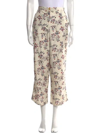 Pre-owned Ciao Lucia Floral Print Wide Leg Pants In Neutral