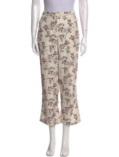 Pre-owned Ciao Lucia Floral Print Wide Leg Pants In Neutral
