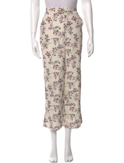 Pre-owned Ciao Lucia Floral Print Wide Leg Pants In Neutral