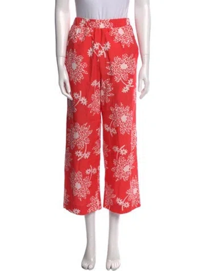 Pre-owned Ciao Lucia Floral Print Wide Leg Pants In Red