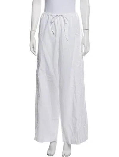 Pre-owned Ciao Lucia Floral Print Wide Leg Pants In White