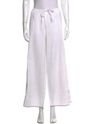 Pre-owned Ciao Lucia Floral Print Wide Leg Pants In White