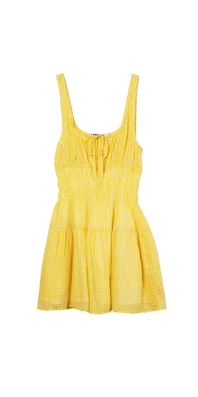 Ciao Lucia Gianluca Dress Sun Gingham In Yellow