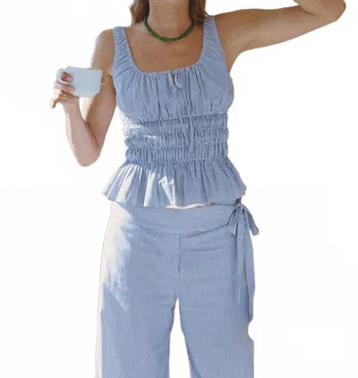 Ciao Lucia Gigi Cotton Tank Top In Blue Stripe