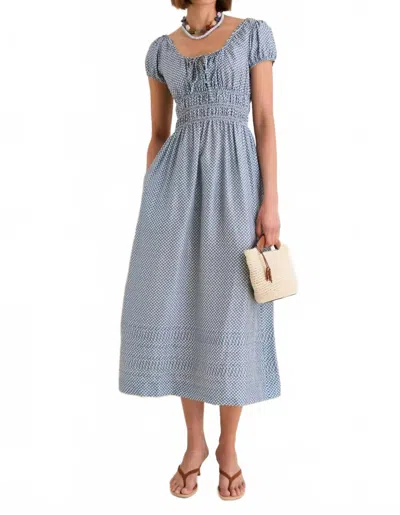 Ciao Lucia Gingham Aladine Dress In Blue And White In Grey