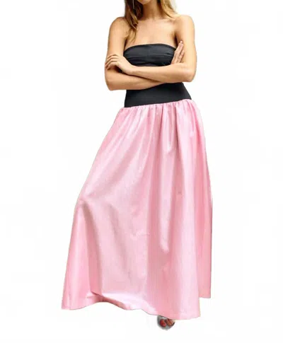 Ciao Lucia Giselle Taffeta Maxi Dress In Pink