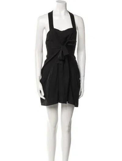 Pre-owned Ciao Lucia Halterneck Mini Dress In Black