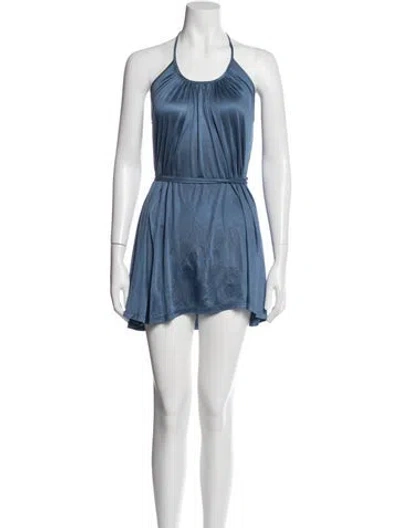 Pre-owned Ciao Lucia Halterneck Mini Dress In Blue