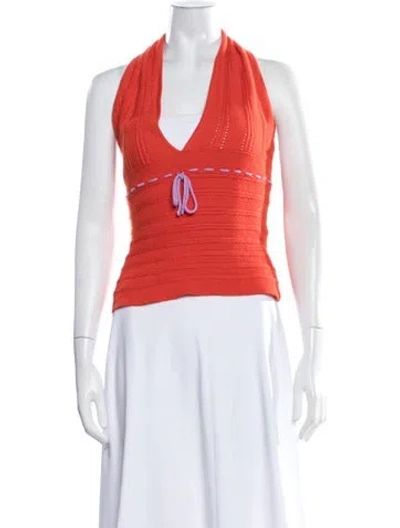 Pre-owned Ciao Lucia Halterneck Sleeveless Top In Orange