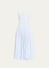 Ciao Lucia Hoku Printed Linen Midi Dress In Azure