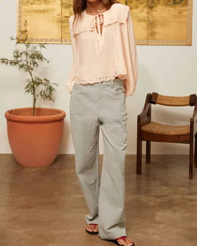 Ciao Lucia Jona Long Sleeve Blouse Top In Silky Butter In Neutral