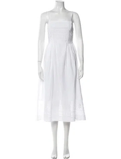 Pre-owned Ciao Lucia Lace Pattern Midi Length Dress In White