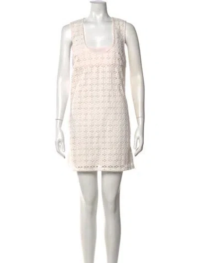 Pre-owned Ciao Lucia Lace Pattern Mini Dress In Pink