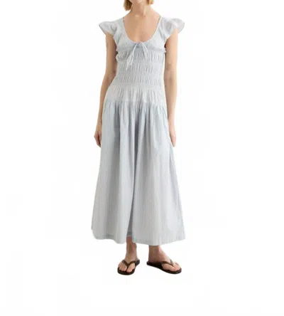 Ciao Lucia Lauretta Maxi Dress In Indigo Stripe In Gray