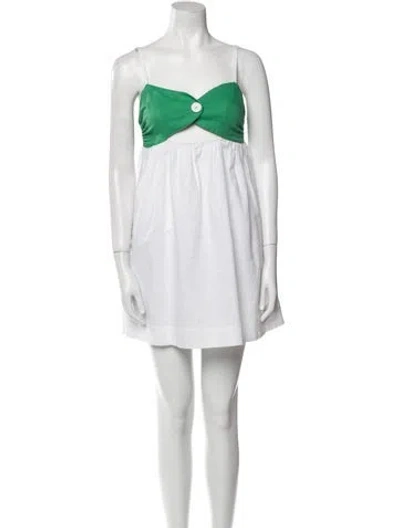 Pre-owned Ciao Lucia Linen Mini Dress In White