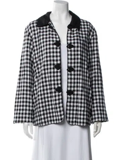 Pre-owned Ciao Lucia Linen Plaid Print Jacket W/ Tags In White
