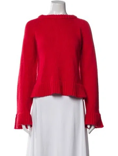 Pre-owned Ciao Lucia Merino Wool Bateau Neckline Sweater In Red