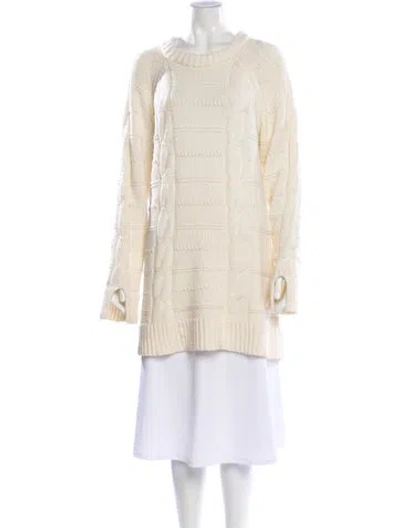 Pre-owned Ciao Lucia Merino Wool Crew Neck Sweater In Neutral