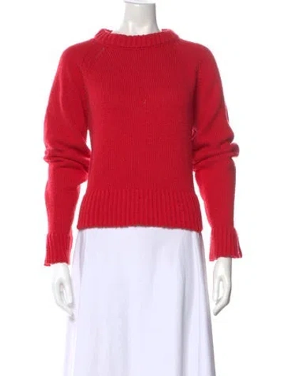 Pre-owned Ciao Lucia Merino Wool Crew Neck Sweater In Red