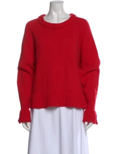Pre-owned Ciao Lucia Merino Wool Crew Neck Sweater In Red