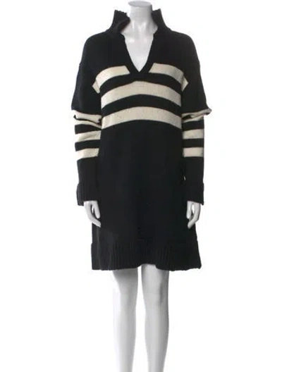 Pre-owned Ciao Lucia Merino Wool Mini Dress In Black