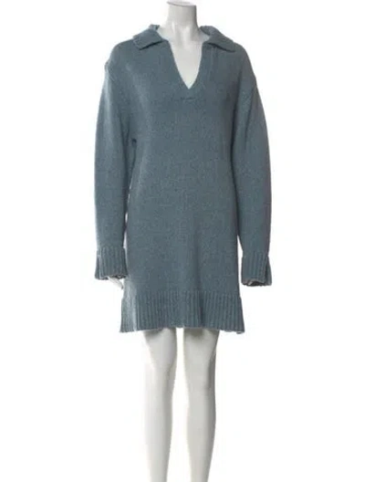 Pre-owned Ciao Lucia Merino Wool Mini Dress In Blue