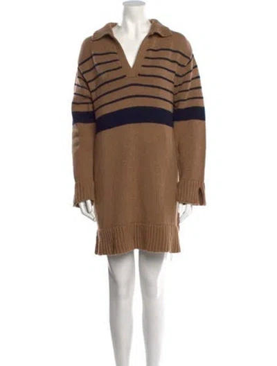 Pre-owned Ciao Lucia Merino Wool Mini Dress In Brown
